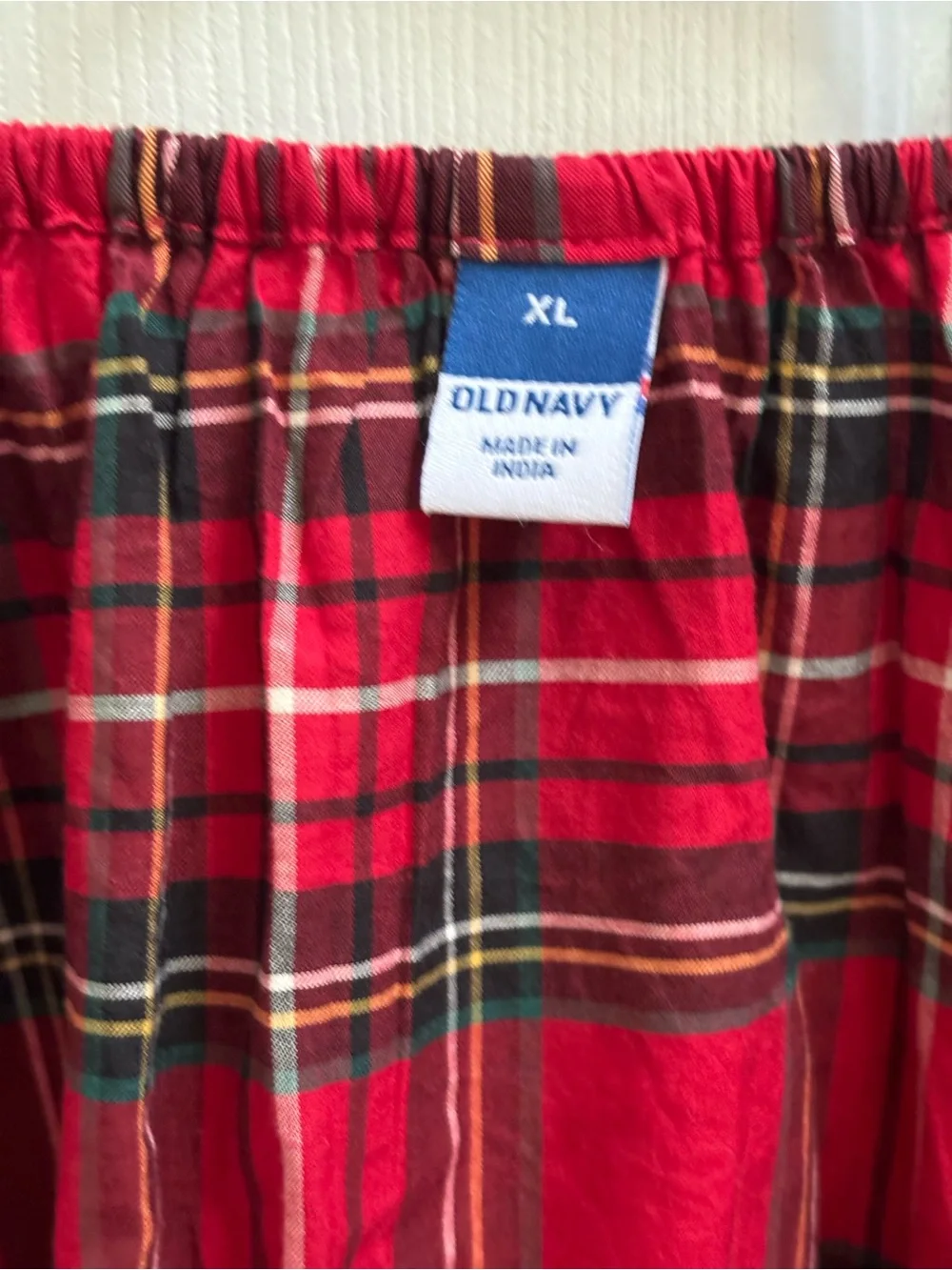 Old Navy Red Plaid Smocked Peplum Blouse, Size XL, NWT